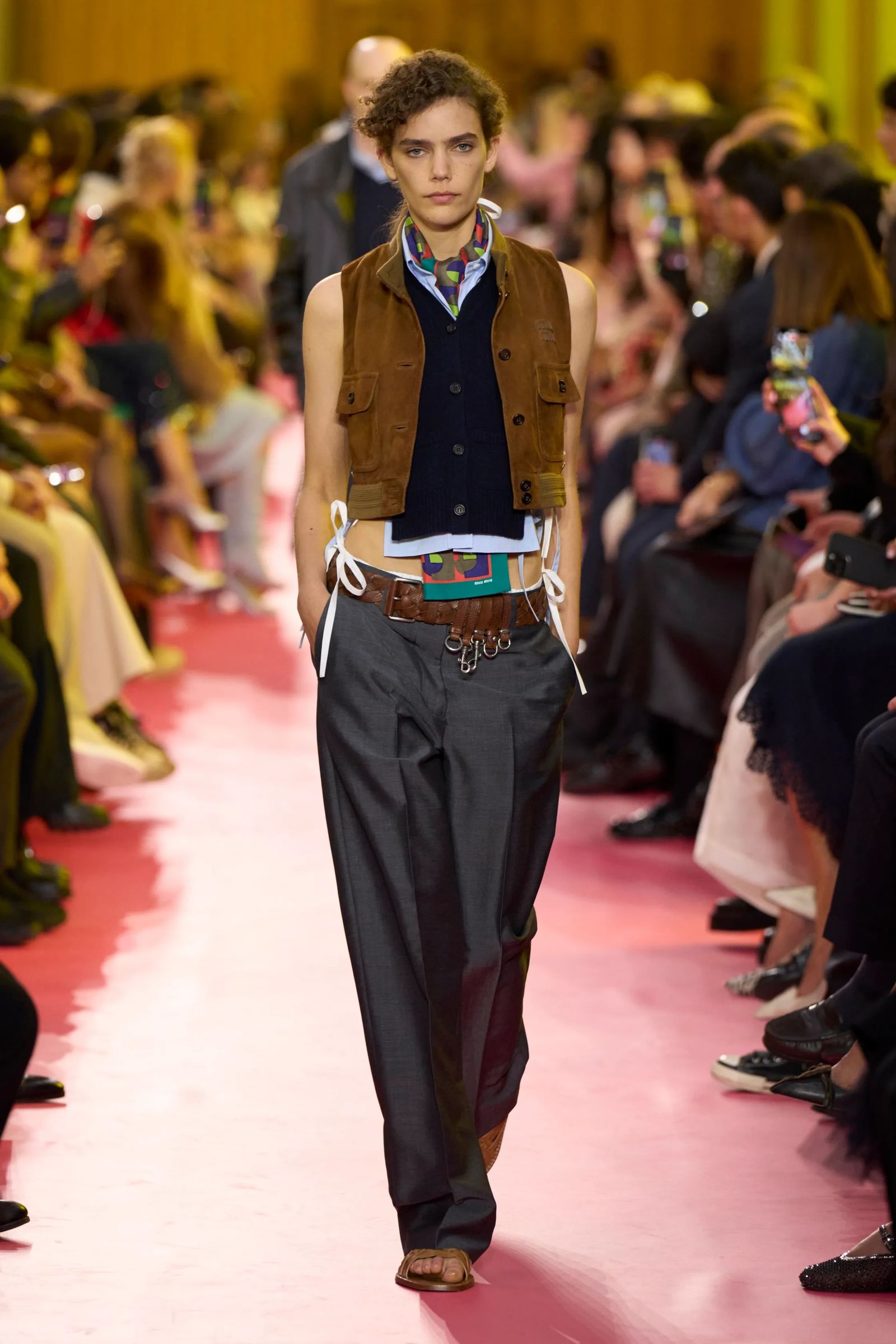 Image may contain Laura Neiva Matoaka Fashion Adult Person Clothing Pants Formal Wear Suit Scarf and Footwear