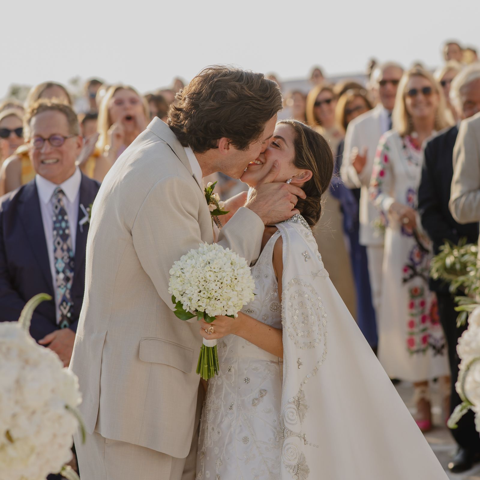 This Fashion Designer Bride’s Wedding Dress Took 3,500 Hours To Craft For Her Ceremony In Greece