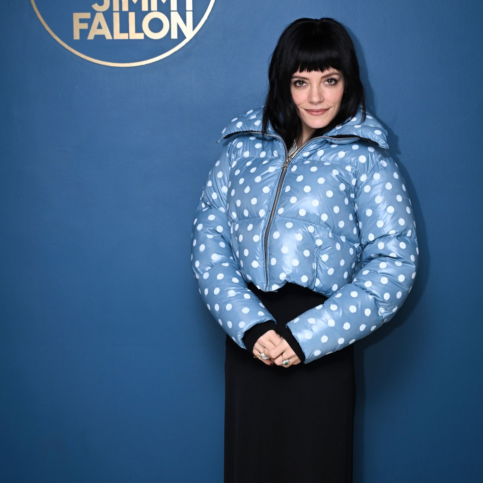 Lily Allen Makes Life Imitate Art In A Polka-Dot Puffer