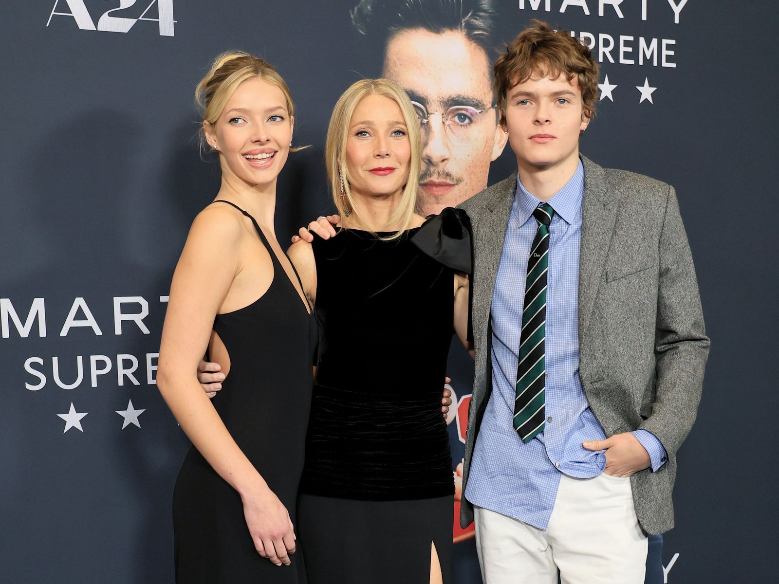 Image may contain Timothe Chalamet Gwyneth Paltrow Accessories Formal Wear Tie Fashion Adult Person and People