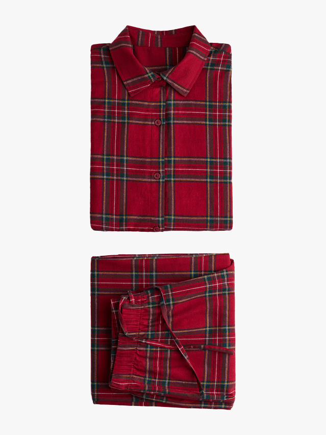 Image may contain: Clothing, Shirt, Dress Shirt, Coat, and Tartan